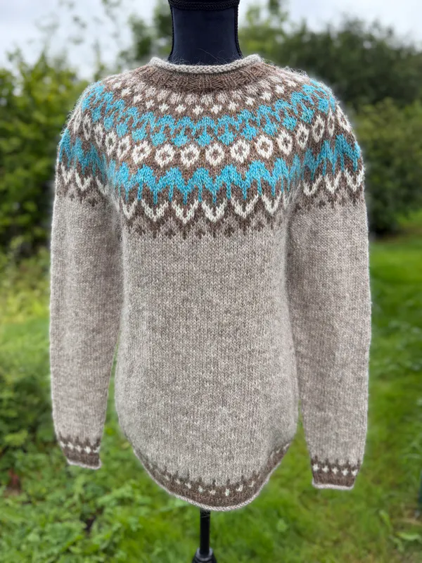 Riddari light beige heather - glacier garnpakke