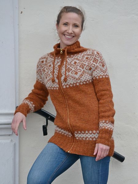 Hovedbilde Fregnefjes jakke - Dark amber garnpakke herre