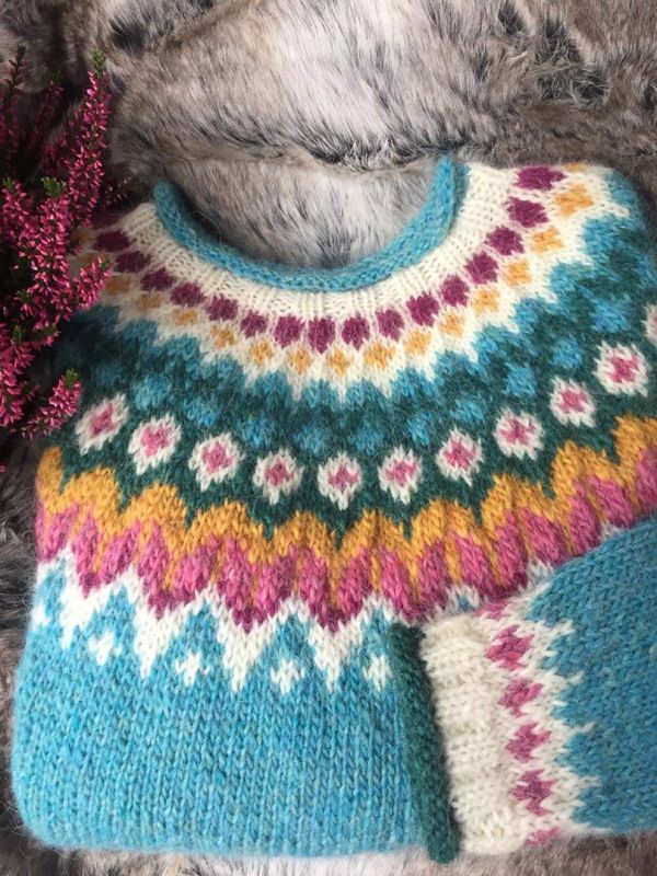 Riddari glacier blue heather - garnpakke