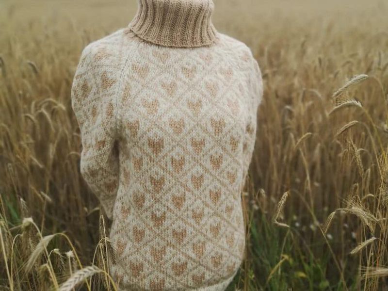 SVARTULV wheat heather - white