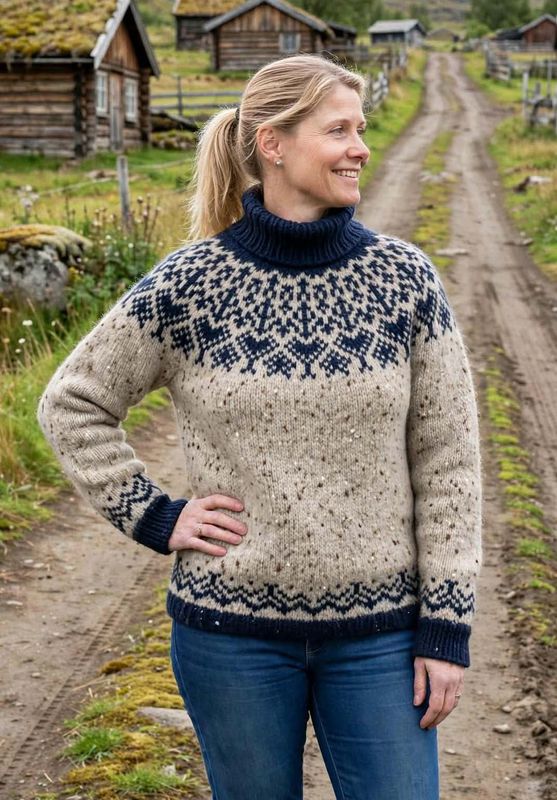 Kornelia  Sand Tweed - Navy