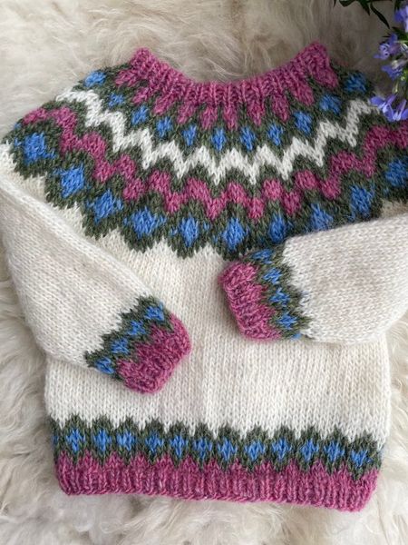 Hovedbilde Kambur genser - hvit garnpakke barn