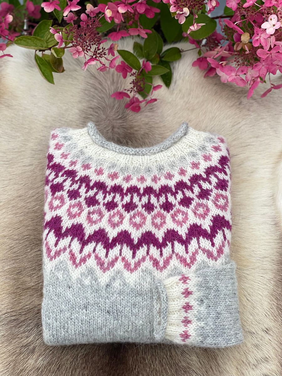 Riddari light ash heather - pink garnpakke